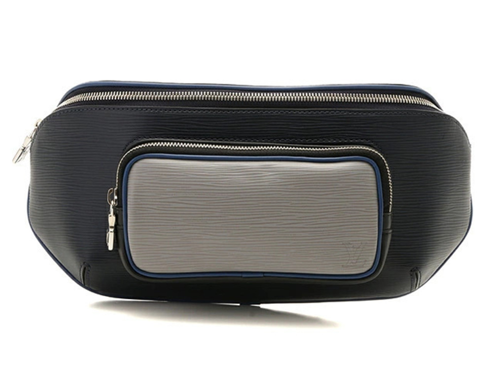 LOUIS VUITTON waist bag bum Epi Graphite Black gray Navy Blue NS